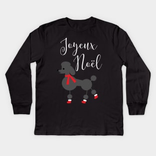 Joyeux Noel Merry Christmas in French Kids Long Sleeve T-Shirt